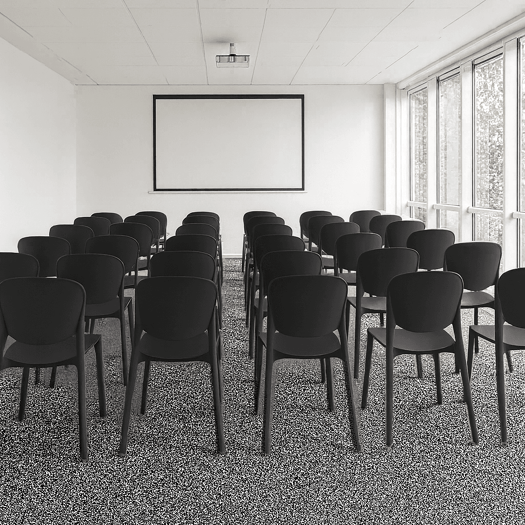 Nordic krzesło konferencyjne, plastikowe, czarne, sztaplowane – do gastronomii, domu, biura i na eventy