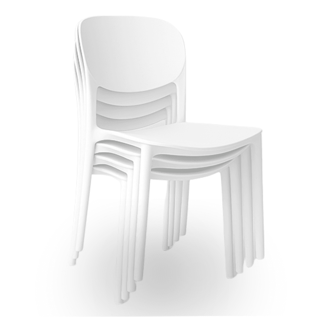 Nordic krzesło konferencyjne, plastikowe, białe, sztaplowane – do gastronomii, domu, biura i na eventy