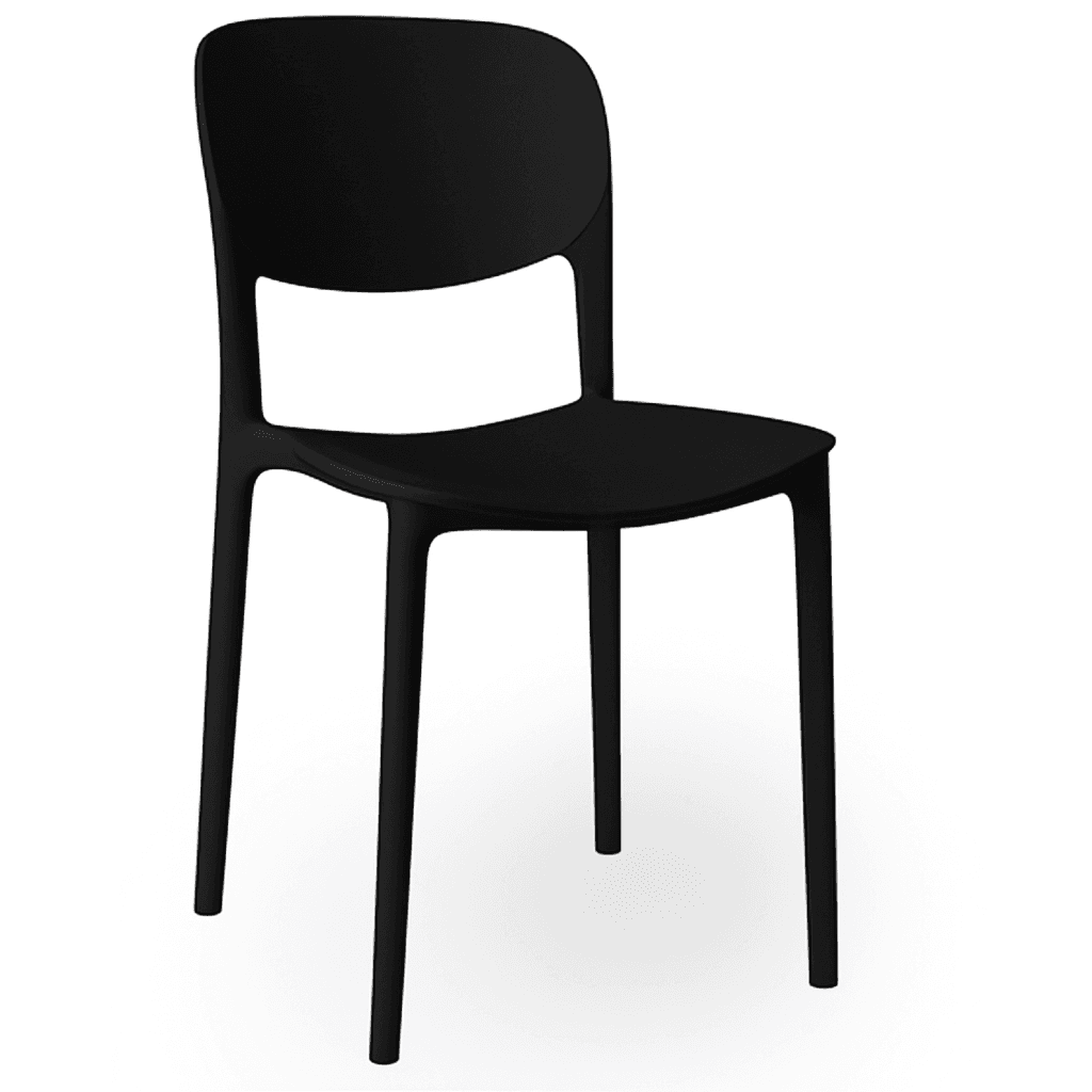 Nordic krzesło konferencyjne, plastikowe, czarne, sztaplowane – do gastronomii, domu, biura i na eventy